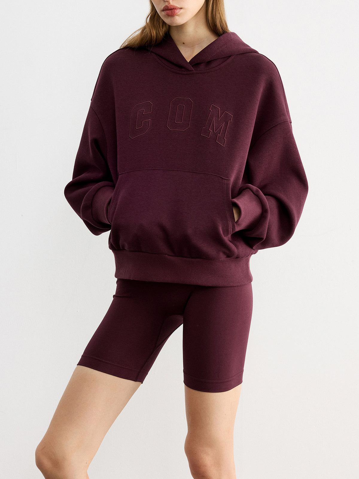 Letter Embroidered Loose Hoodie