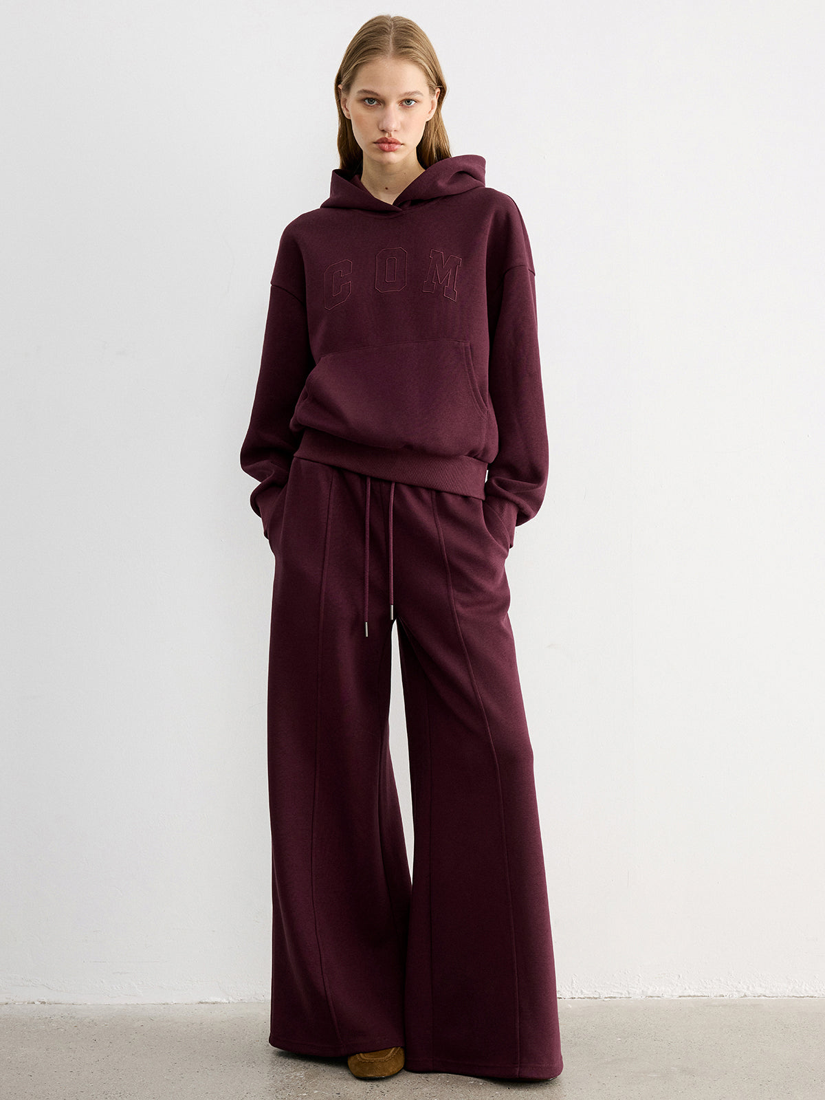 Letter Embroidered Loose Hoodie
