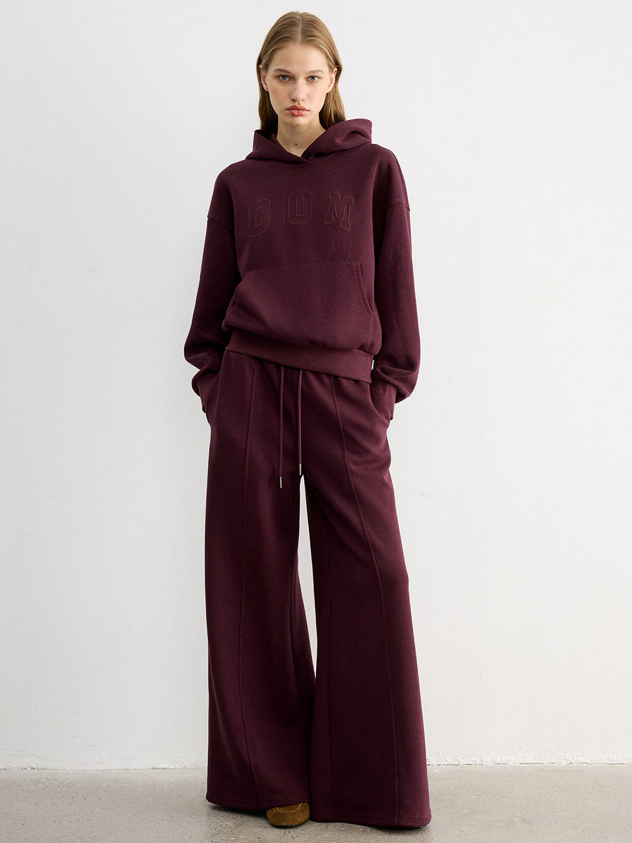 Letter Embroidered Loose Hoodie
