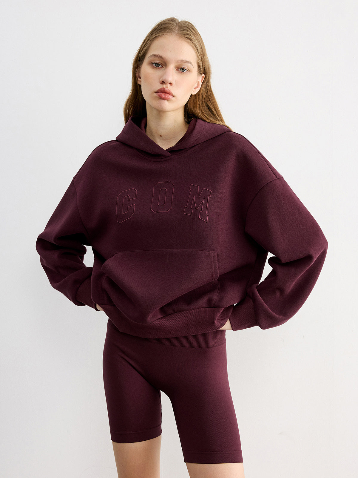 Letter Embroidered Loose Hoodie