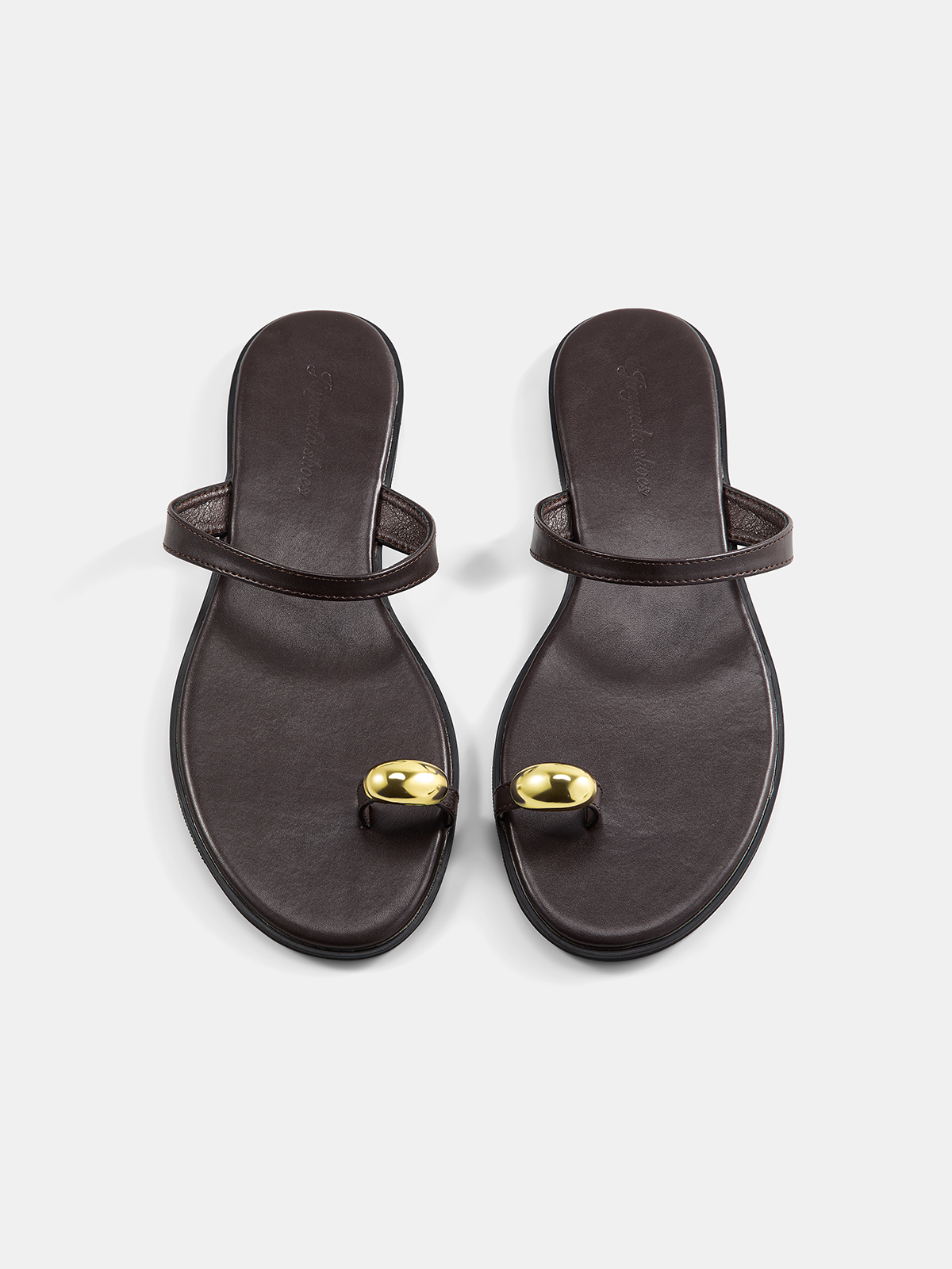 Metal Accent Toe Post Flat Sandals
