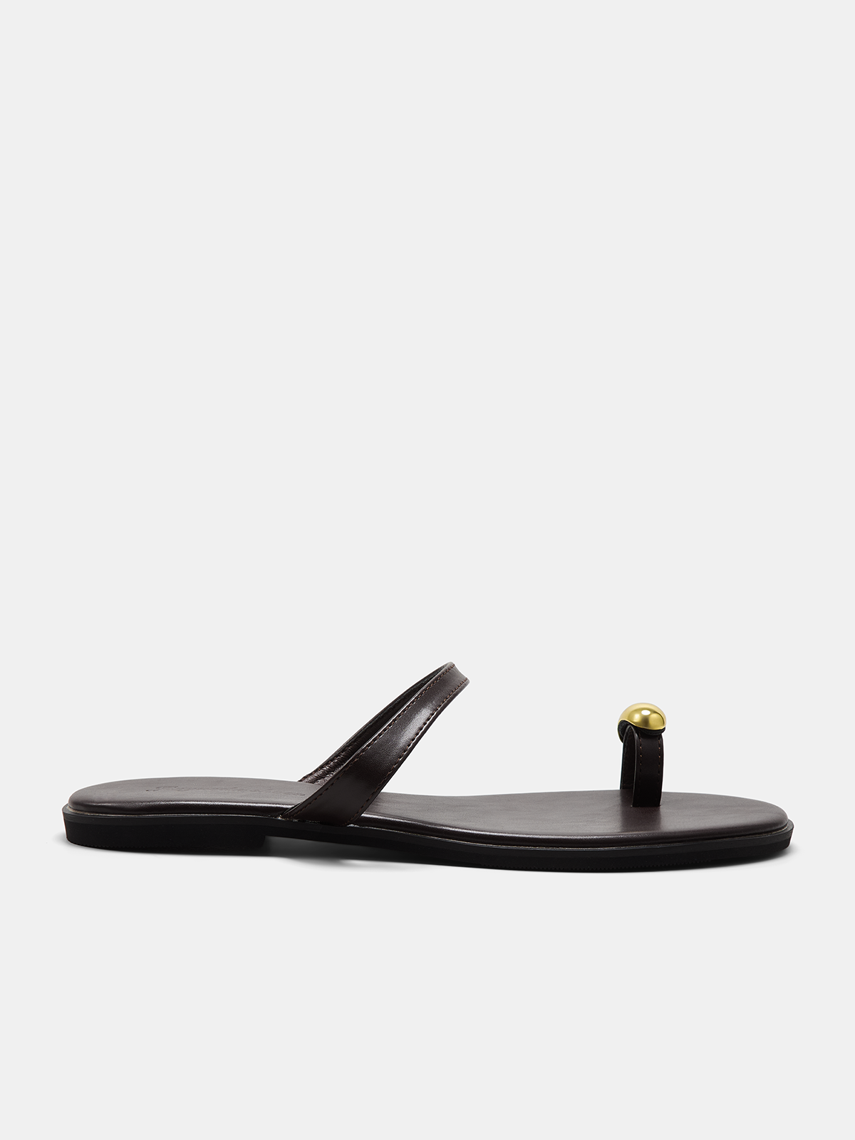 Metal Accent Toe Post Flat Sandals